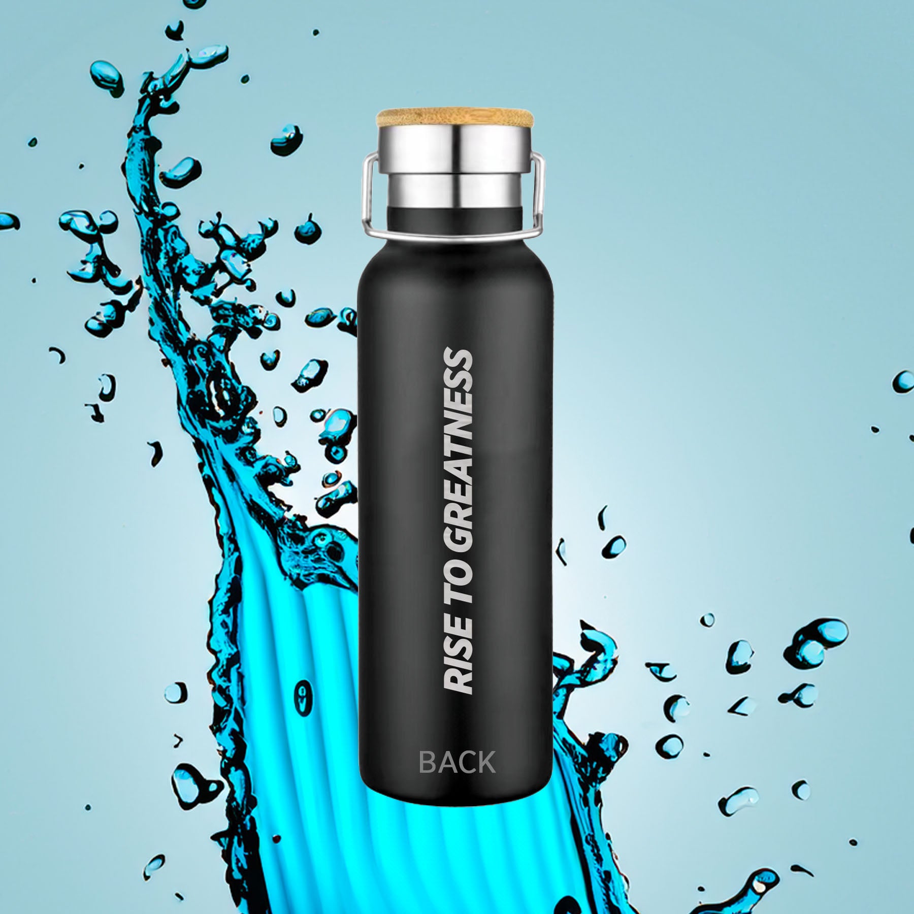 RISE TO GREATNESS | 18oz Double Walled Water Bottle