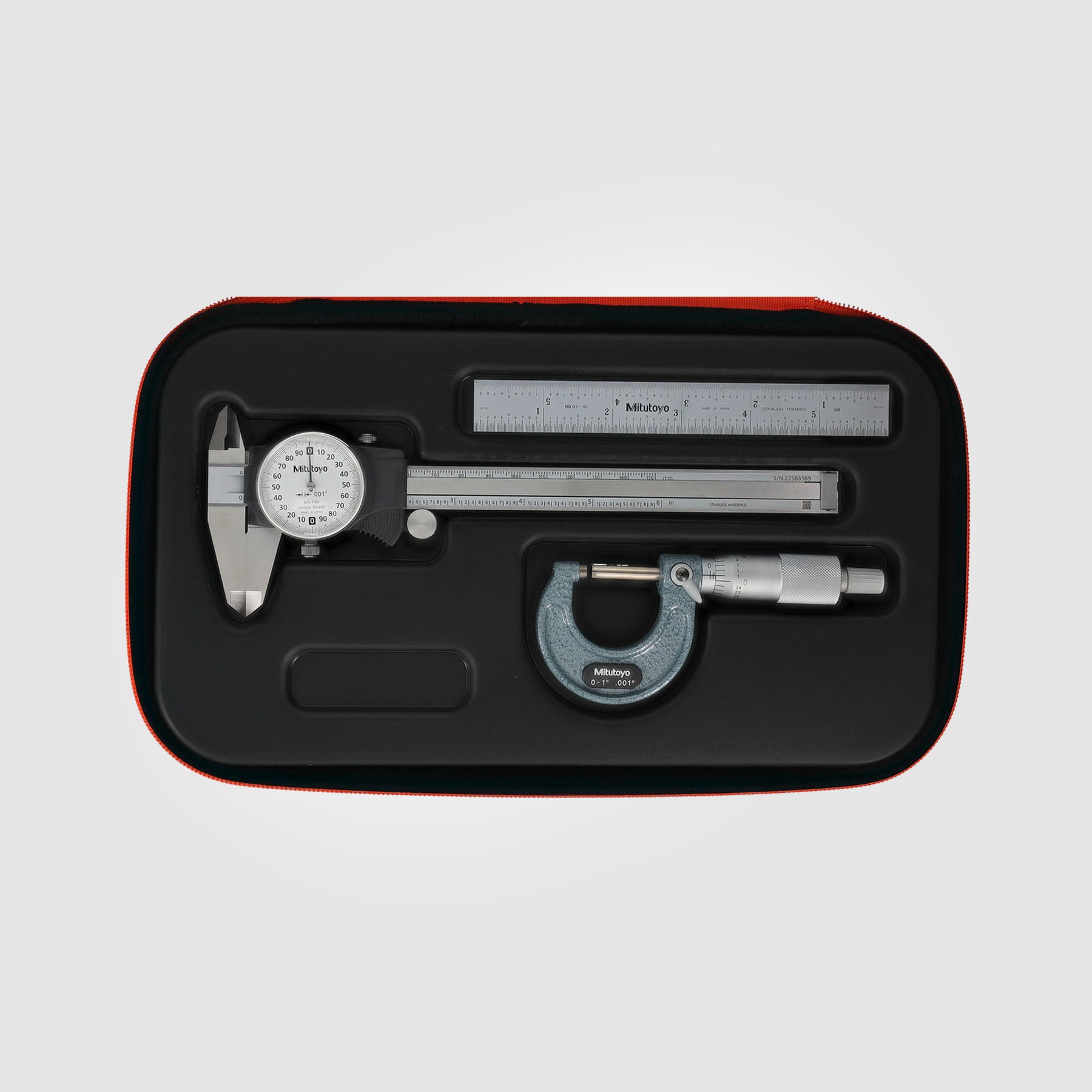 Mechanical Precision Kit (Mechanical Micrometer, Dial Caliper, Steel Rule with Soft Case) 64PKA284
