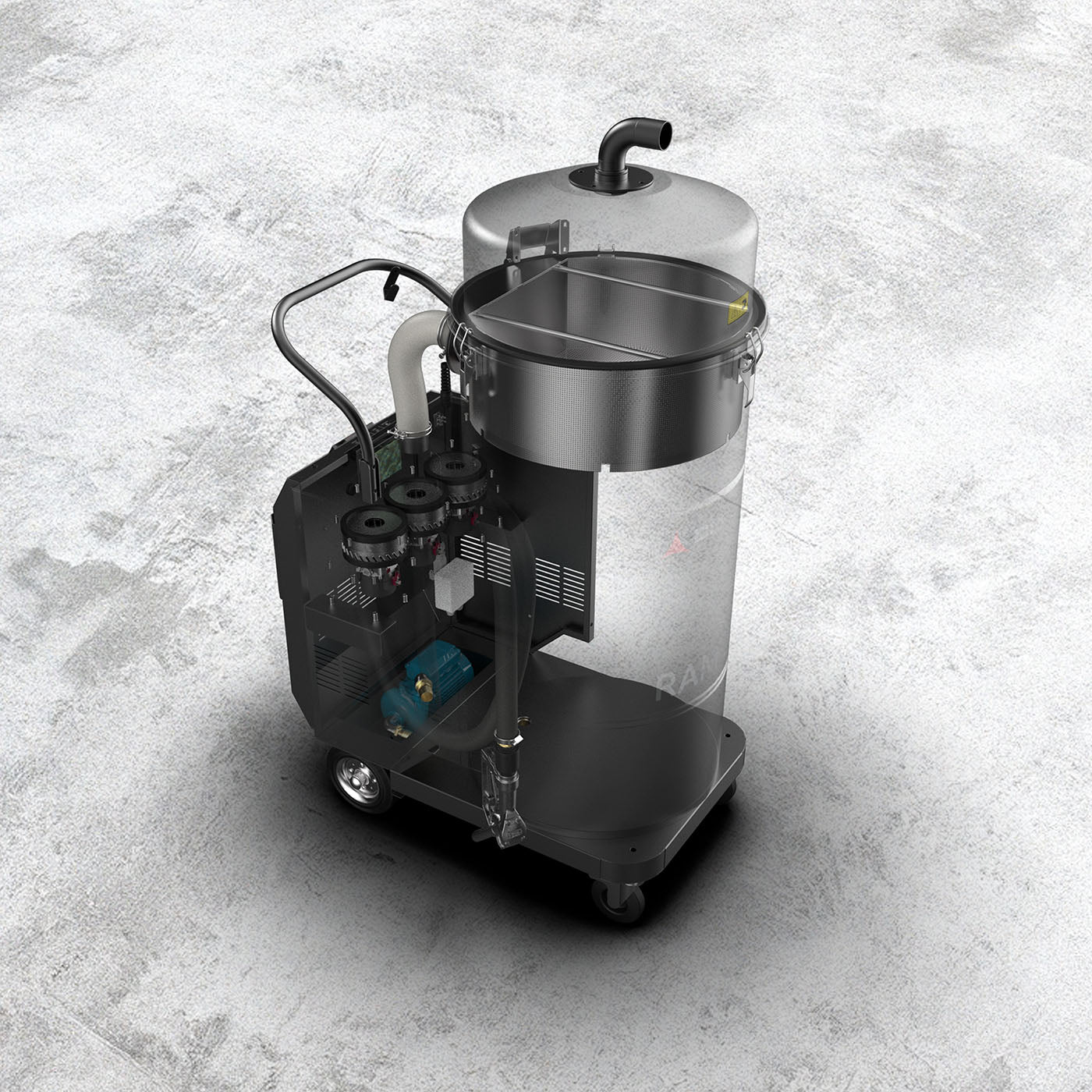 Efficient CNC Tank Cleaning with the RAM OIL 200 MP Industrial Vacuum