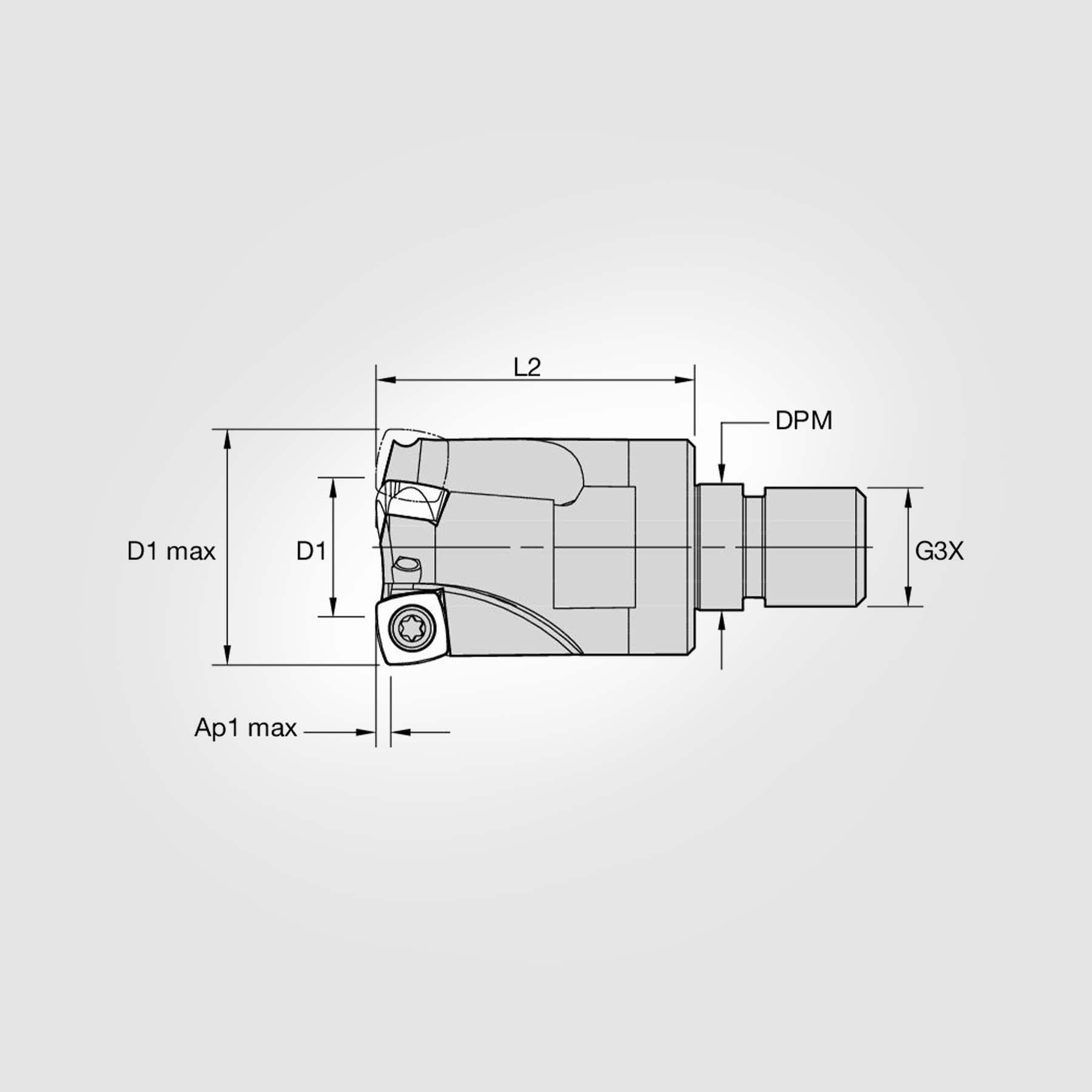 7792VXD-IC09 Screw-On High-Feed End Mill 35mm Max Cut Dia with 3-Flutes 5673503
