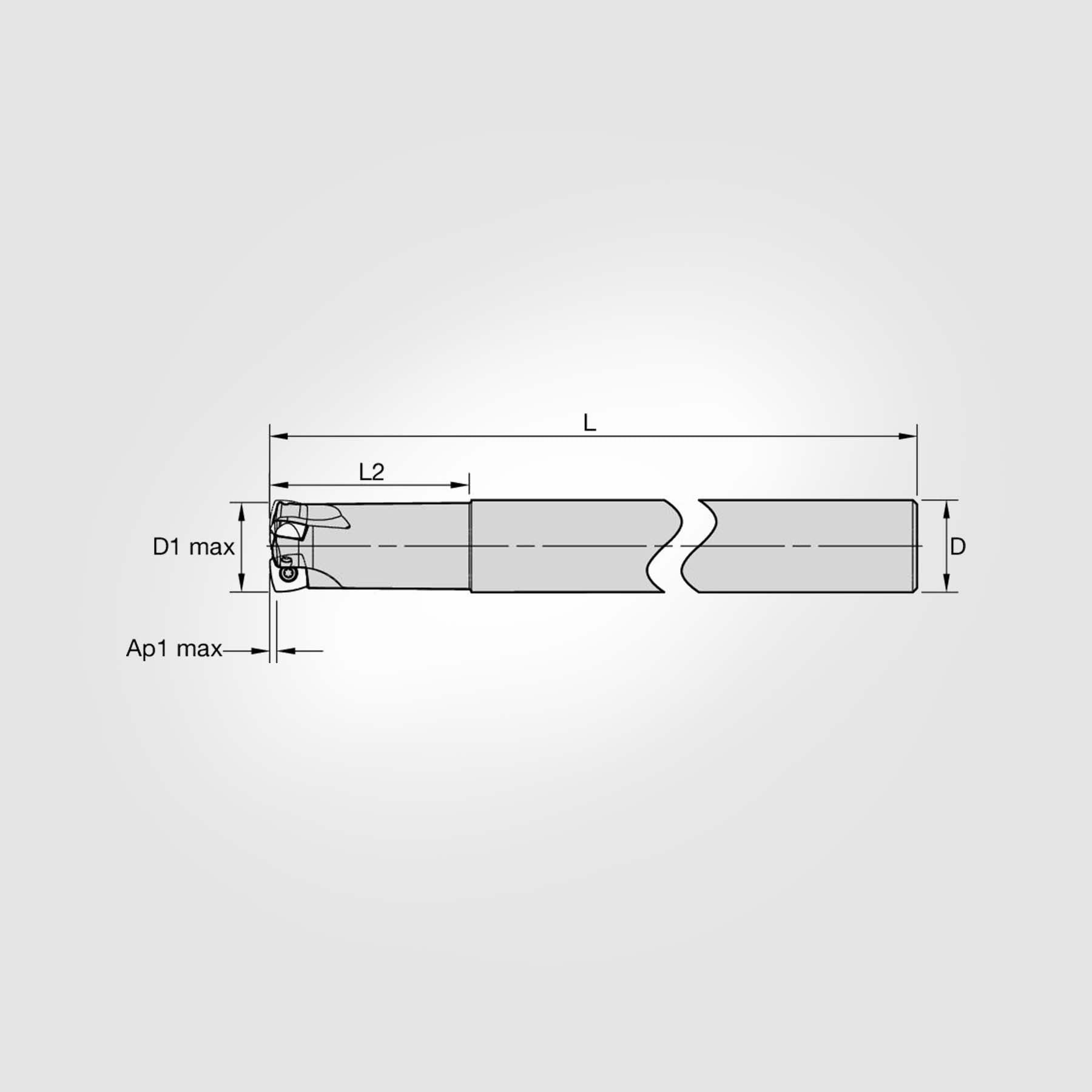 7792VXD-IC12 High-Feed End Mill 1.250" Max Cut Dia with 3-Flutes 6025588