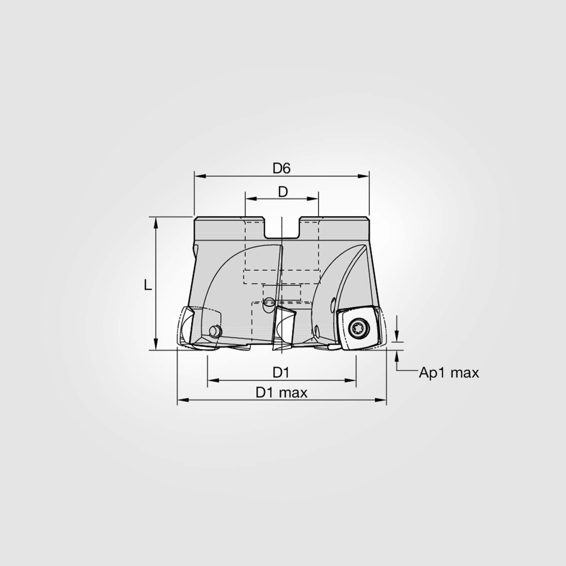 7792VXD-IC12 High-Feed Shell Mill 160mm with 7-Flutes 5659130