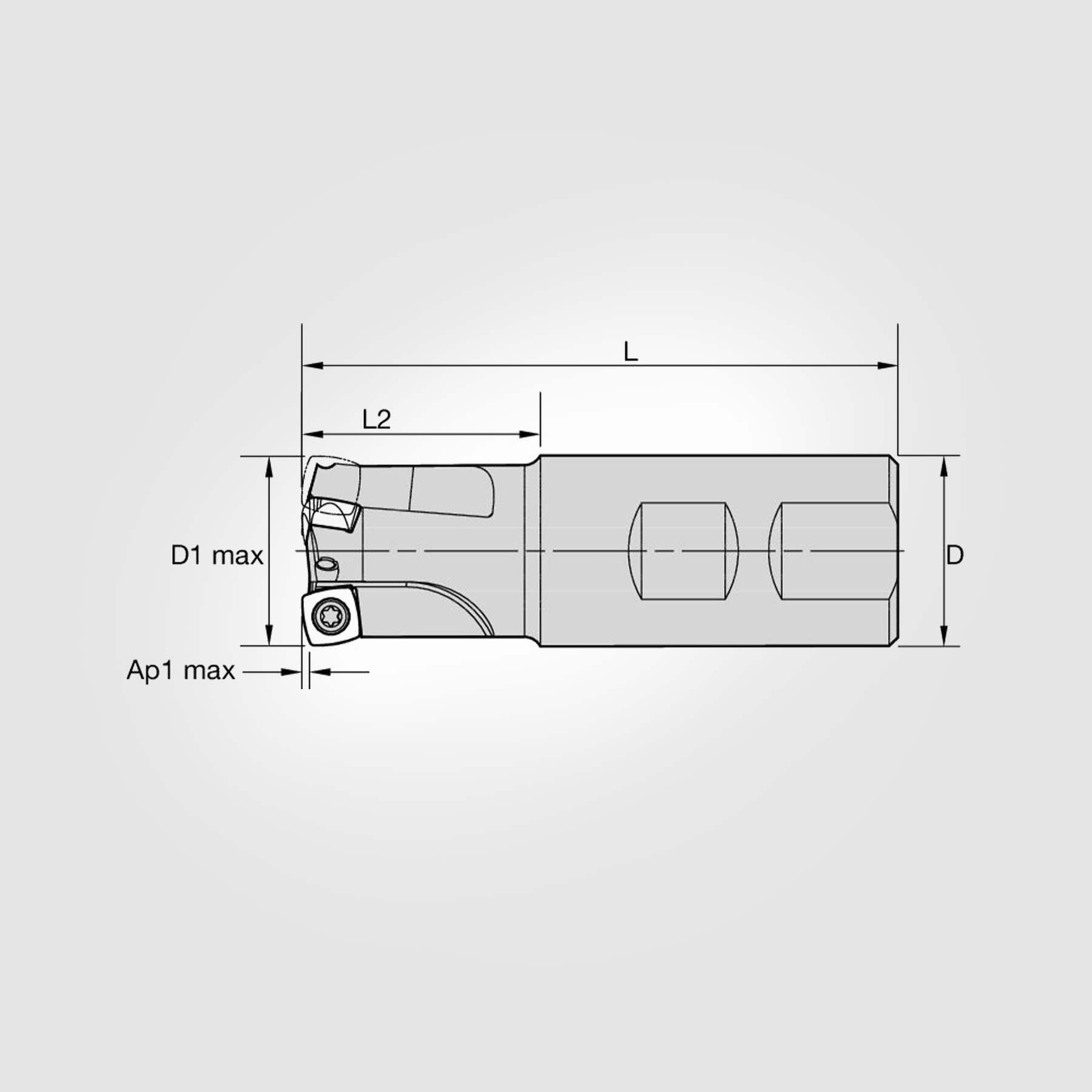 7792VXD-IC09 High-Feed End Mill 25mm Max Cut Dia with 2-Flutes 5657893
