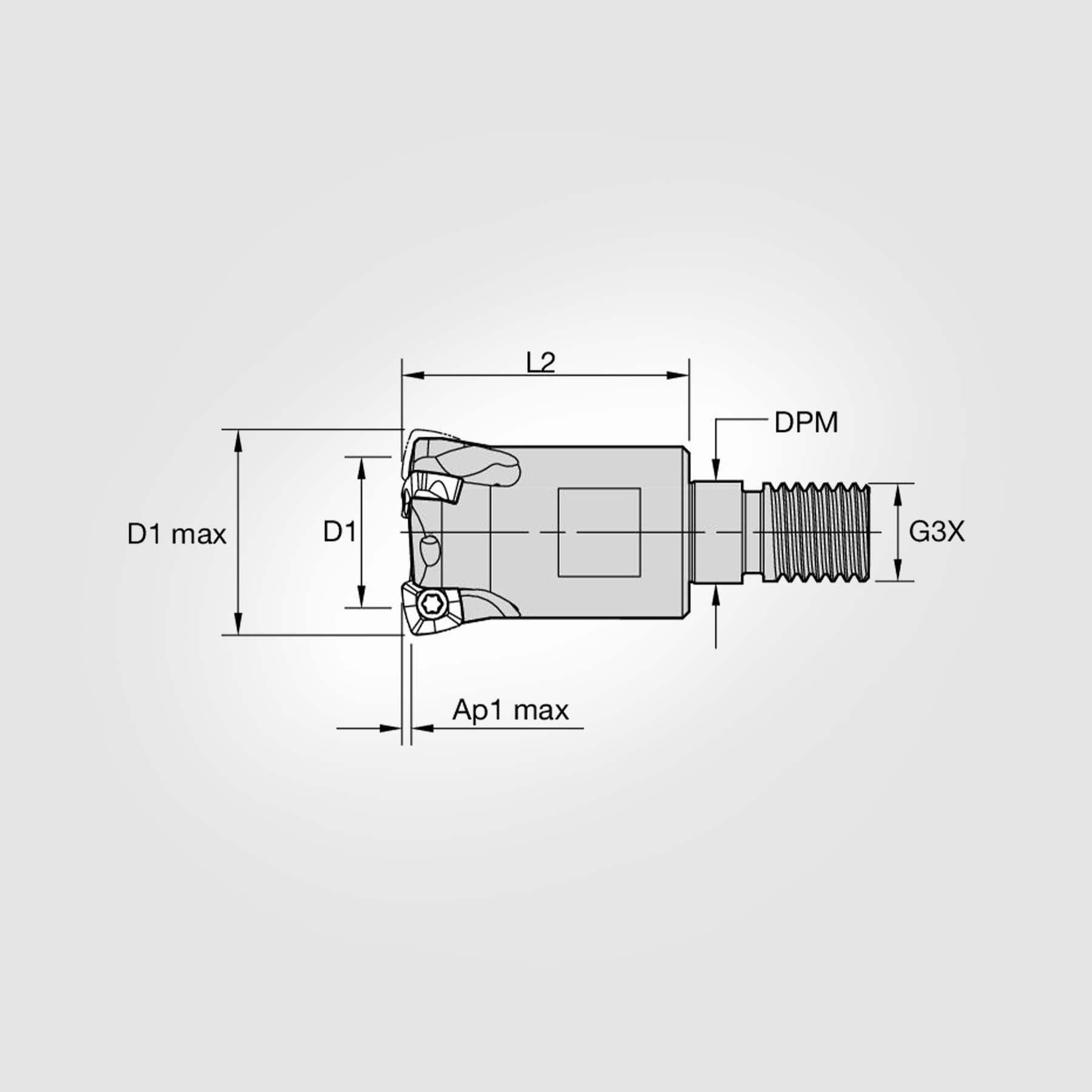 7792VXP-IC06 Screw-On High-Feed End Mill 1" Max Cut Dia with 3-Flutes 5667958