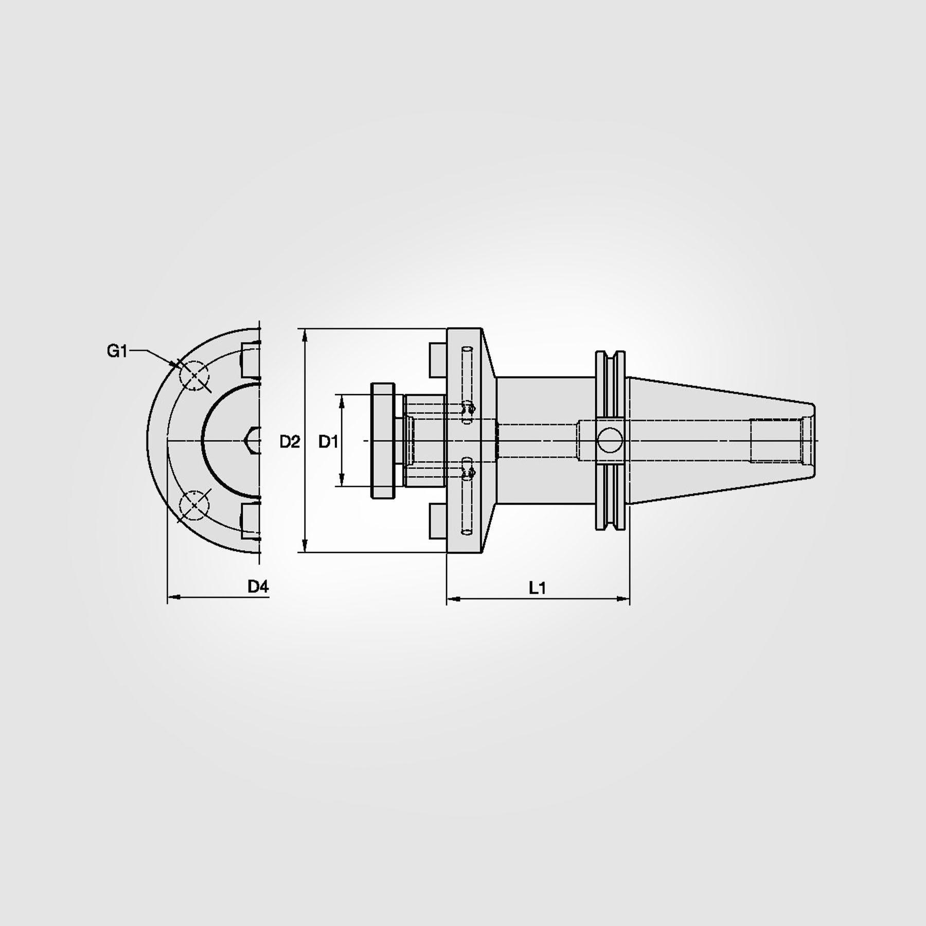 CV50 Steep Taper 1.5" Shell Mill Adapter (THROUGH COOLANT) 3640218