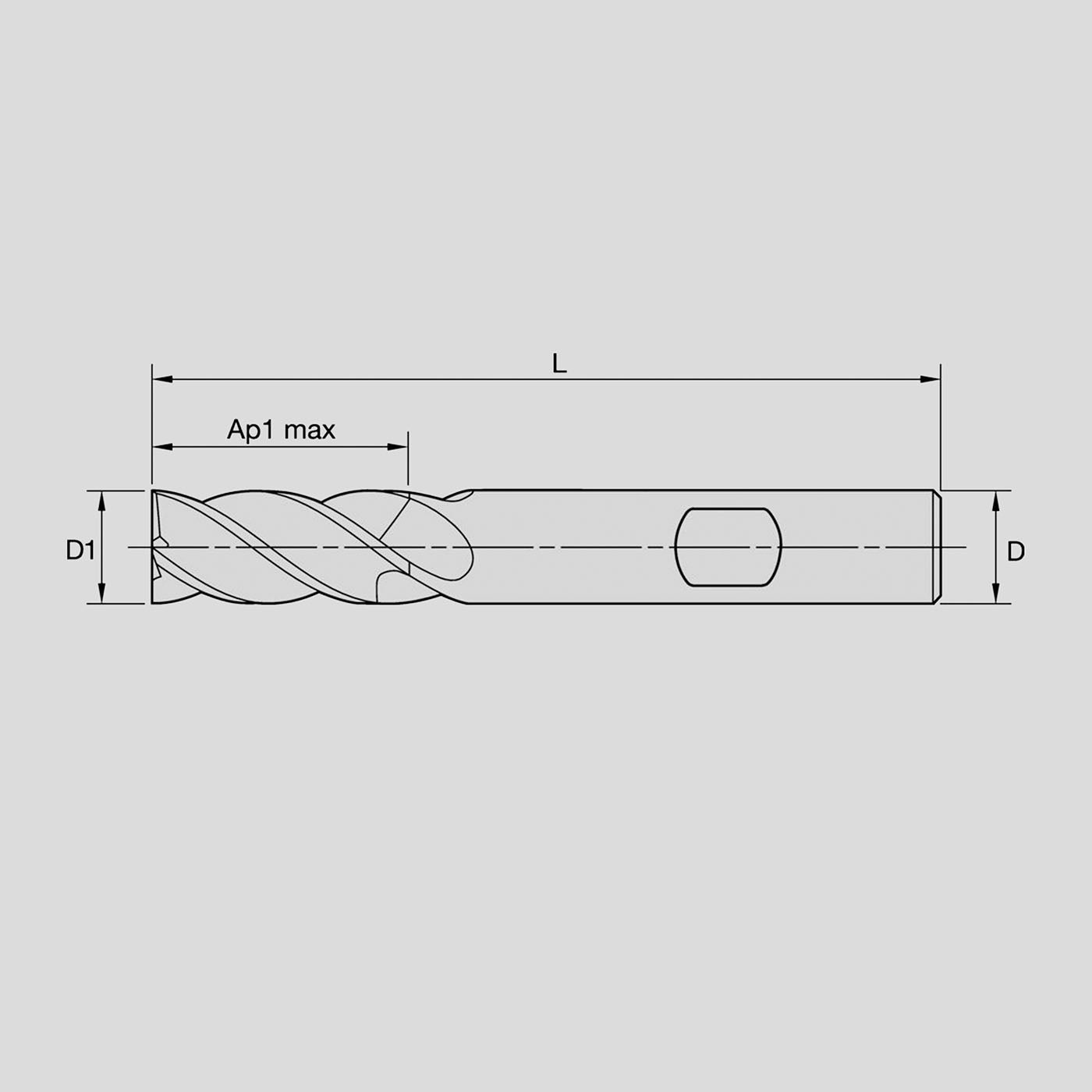 Picture of endmill schematics with data points highlighted.