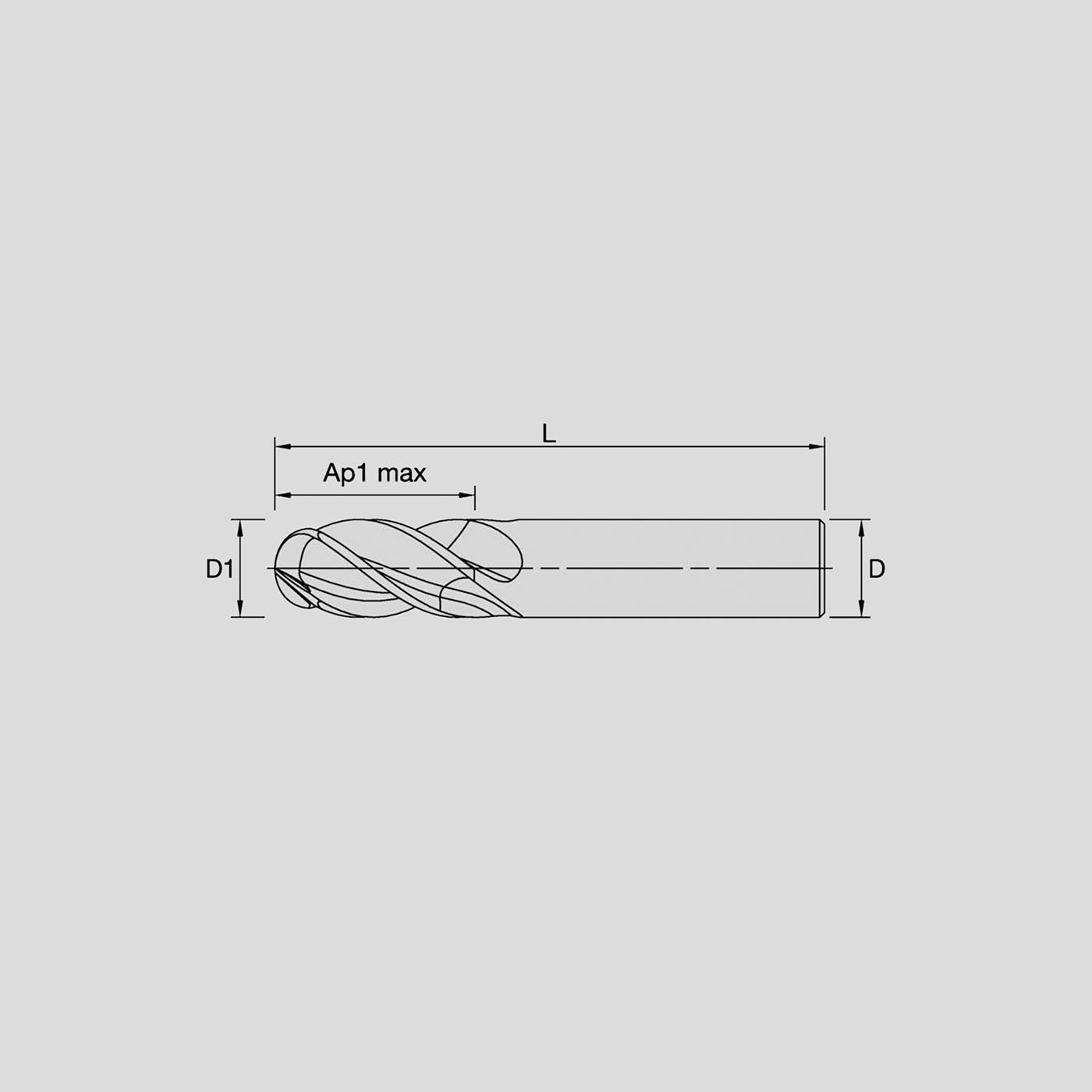 Picture of endmill schematics with data points highlighted.