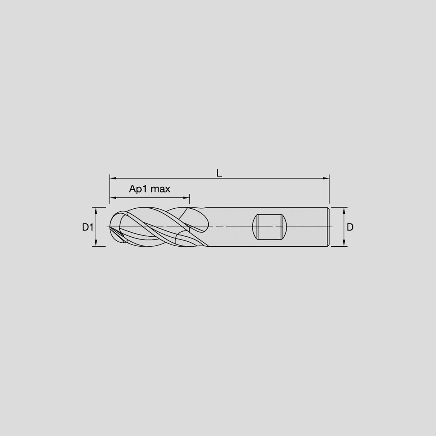 Picture of endmill schematics with data points highlighted.