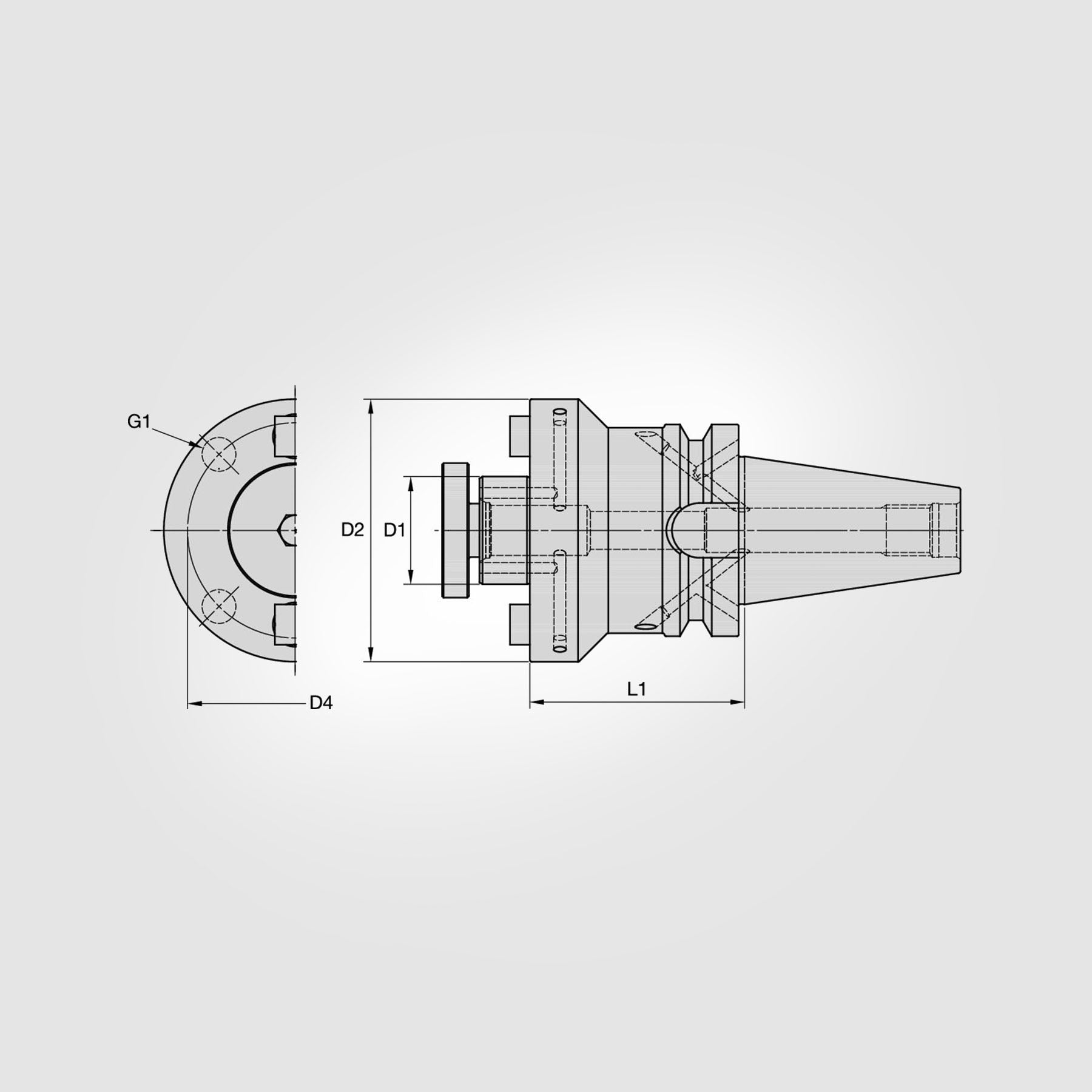 BT40 Steep Taper .750" Shell Mill Adapter (THROUGH COOLANT) 3648661