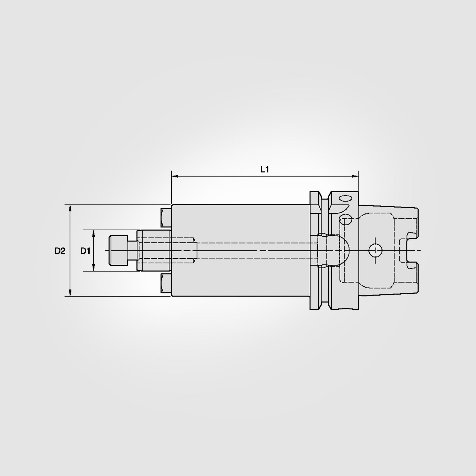 HSK100A Taper Shank 16mm Shell Mill Adapter (THROUGH COOLANT) 3872498