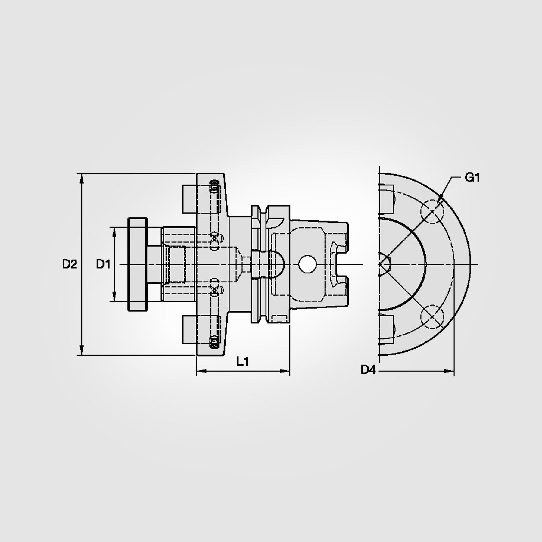 HSK100A Taper Shank 2" Shell Mill Adapter (THROUGH COOLANT) 3763077